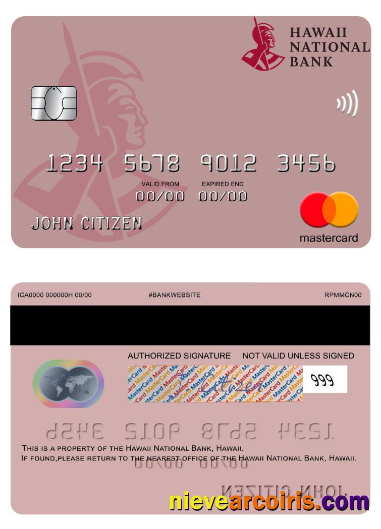 Hawaii Hawaii National Bank mastercard